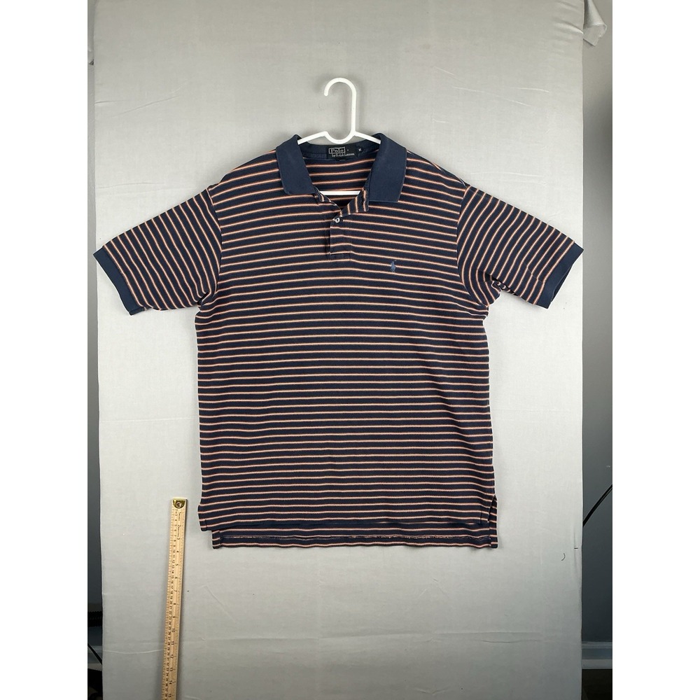 Polo Ralph Lauren Golf Shirt Men's‎ Size XL Blue Orange Striped Short Sleeve